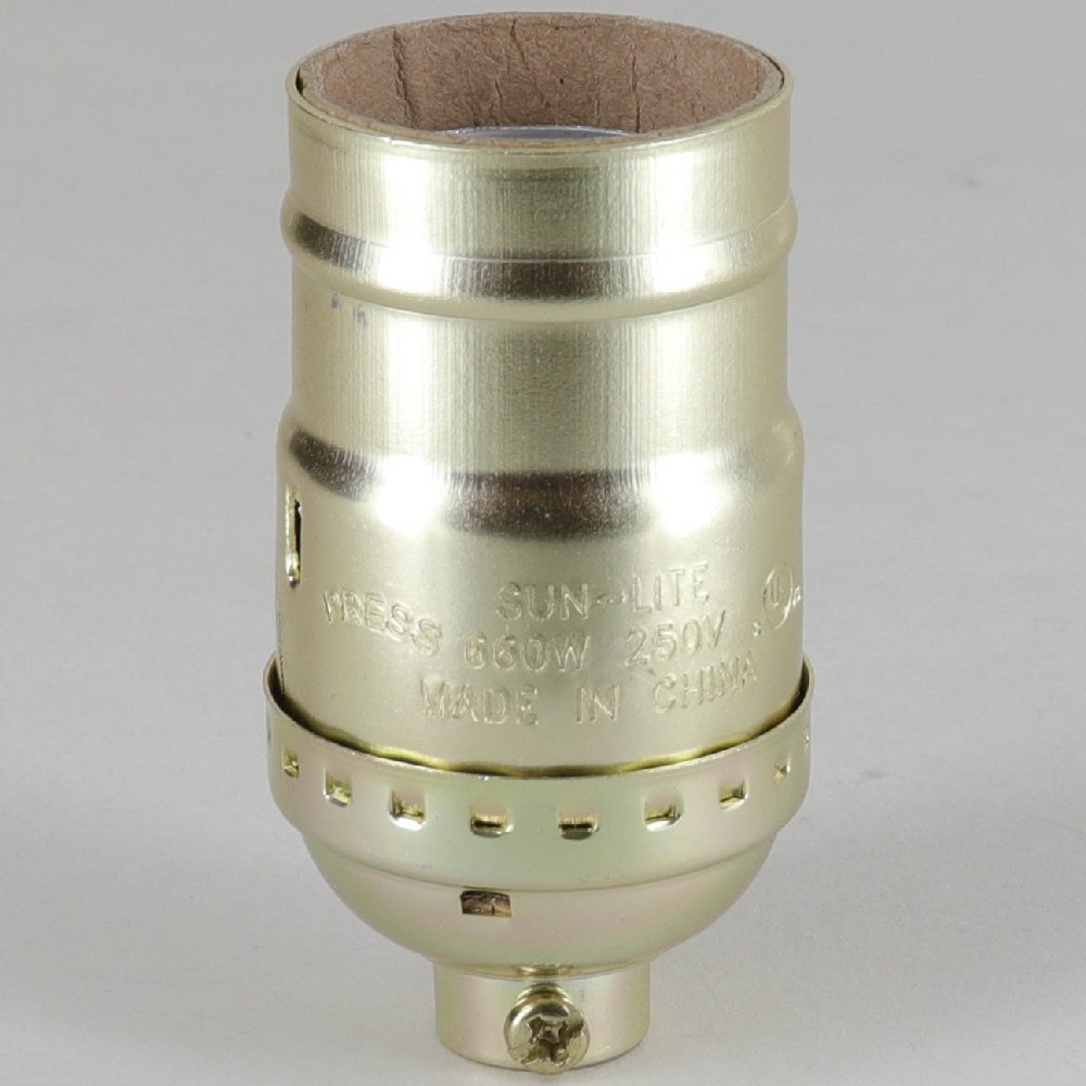 3-way Keyless Lamp Socket with 1/8ips. Cap - Gilt Brass Plated Finish Questions & Answers