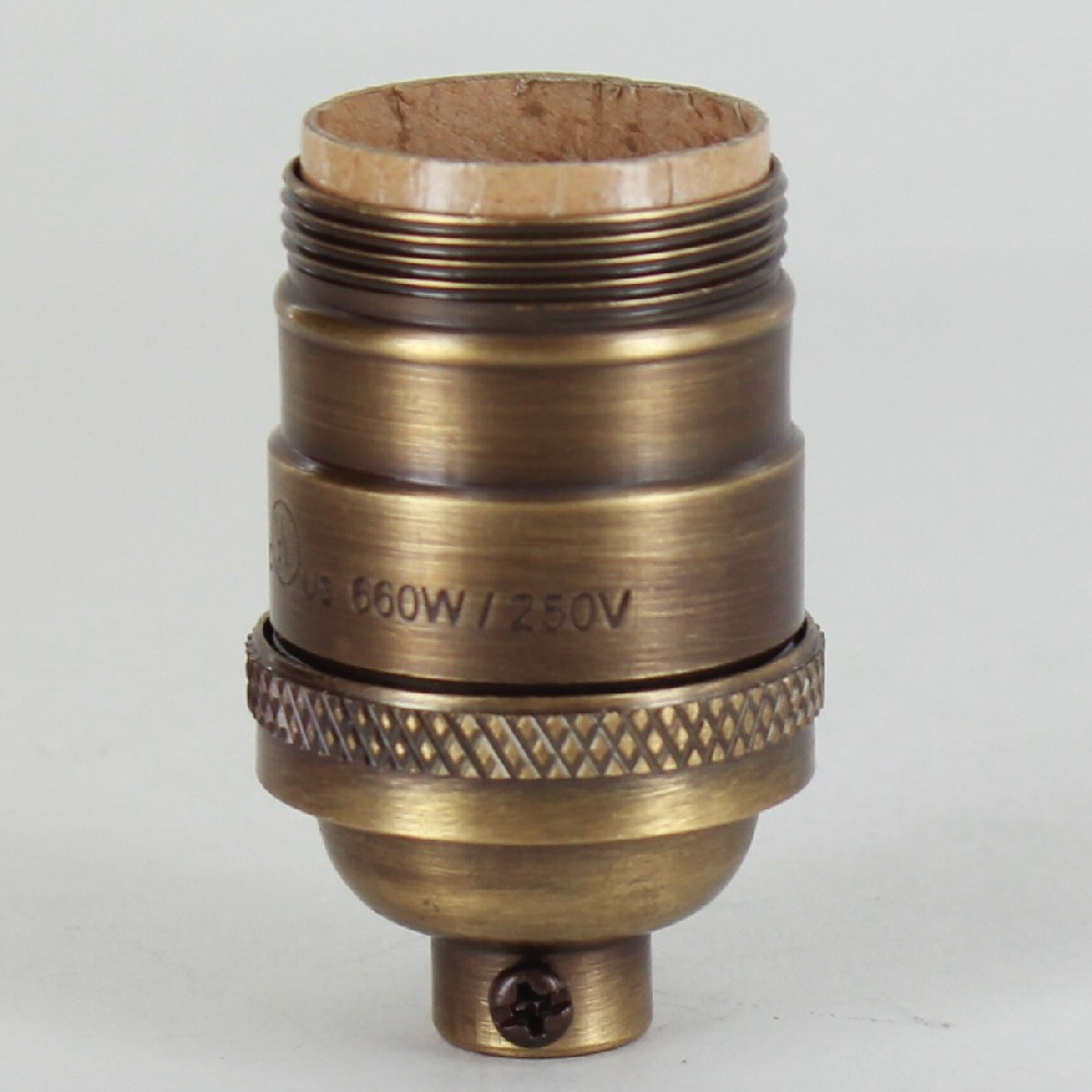 Antique Brass Finish Cast Uno Threaded E-26 Short Keyless Socket with 1/8ips. Cap and Set Screw Questions & Answers