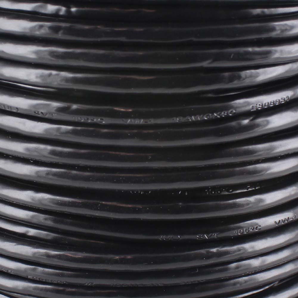 18/3 Black SVT Style Pendant Wire with 0.047in Diameter Stainless Steel Support Cable Questions & Answers