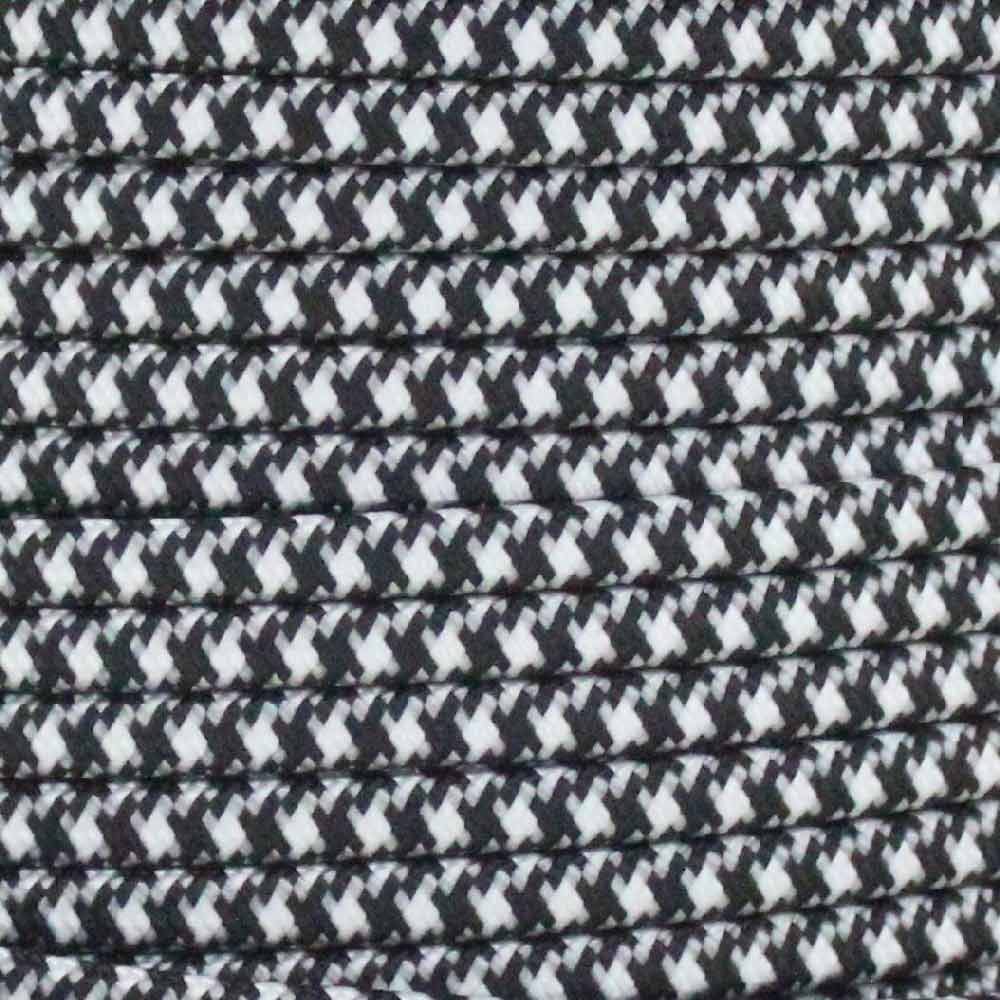 18/2 SPT1-B Black/White Hounds Tooth Pattern Nylon Fabric Cloth Covered Lamp and Lighting Wire Questions & Answers