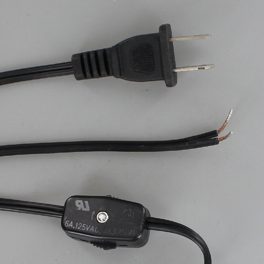 8ft. Black 18/2 SPT-1 Cord Set with Molded Polarized Plug and Rotary Switch Questions & Answers