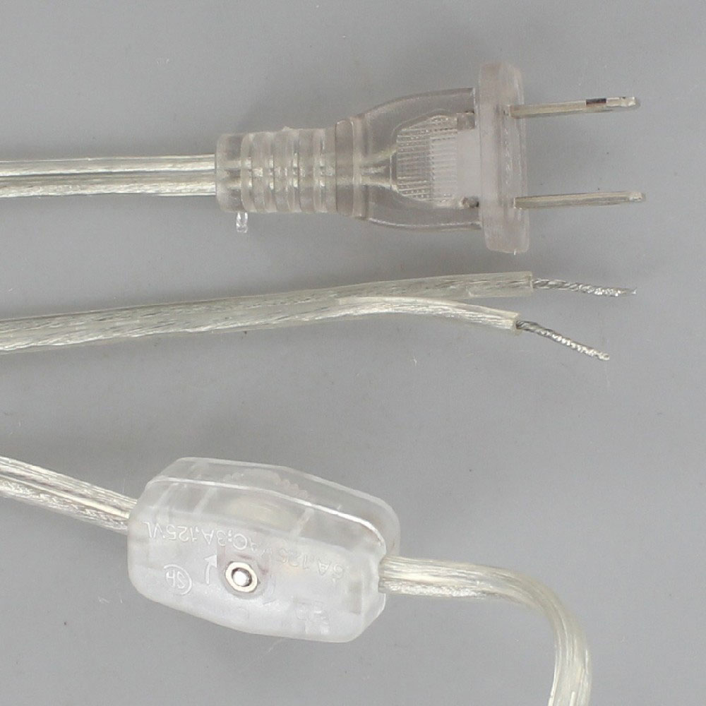 8ft. Clear Silver 18/2 SPT-1 Cord Set with Molded Polarized Plug and Rotary Switch Questions & Answers