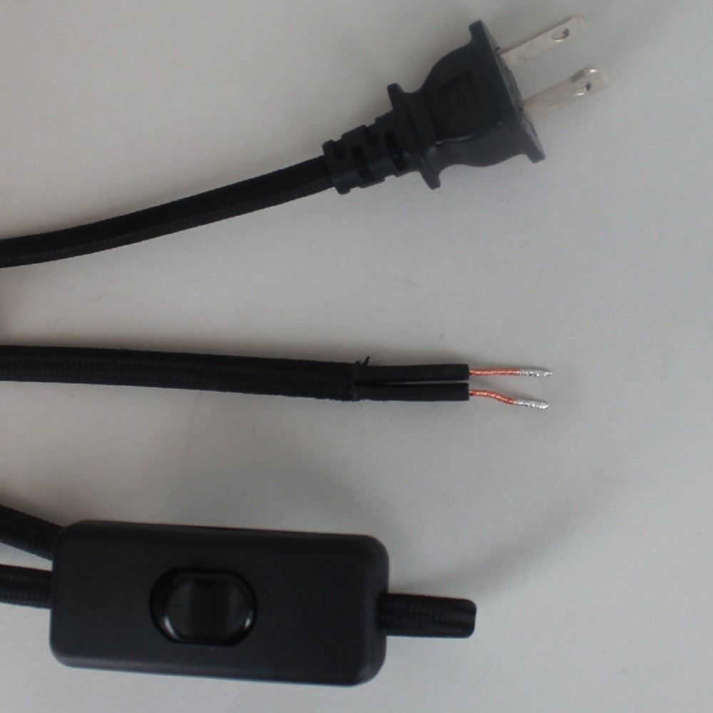 BLACK 10FT 18/2 SPT-2 CLOTH COVERED POWERCORD WITH TOGGLE SWITCH Questions & Answers