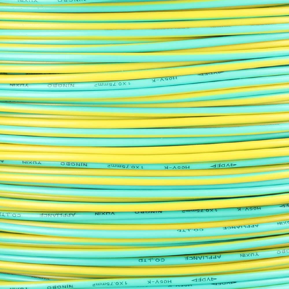 Yellow/Green (Earth/Ground) 1 X 0.75mm H05v-k VDE Standard Single European Appliance Fixture Wire. Questions & Answers