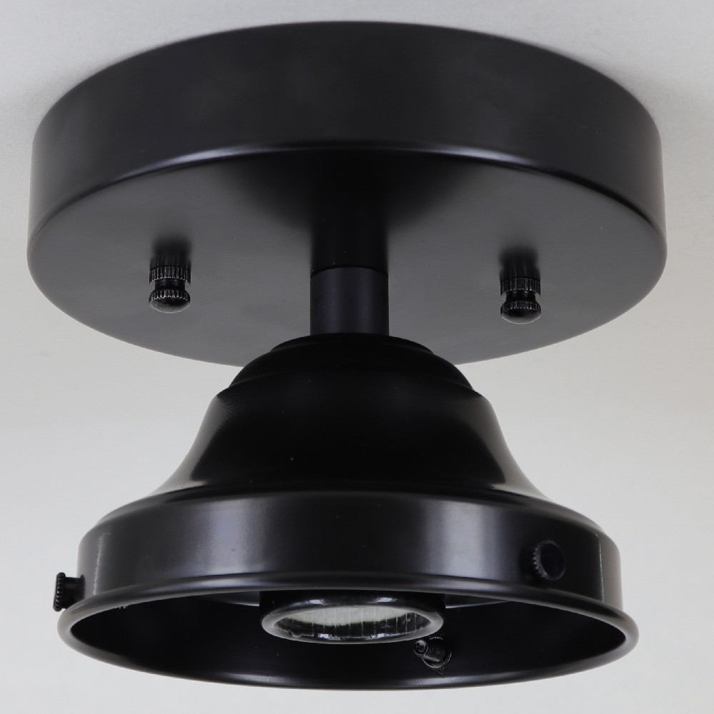 4in. Fitter Semi-Flush Ceiling Fixture - Black. UL Listed, Assembled in USA. Questions & Answers