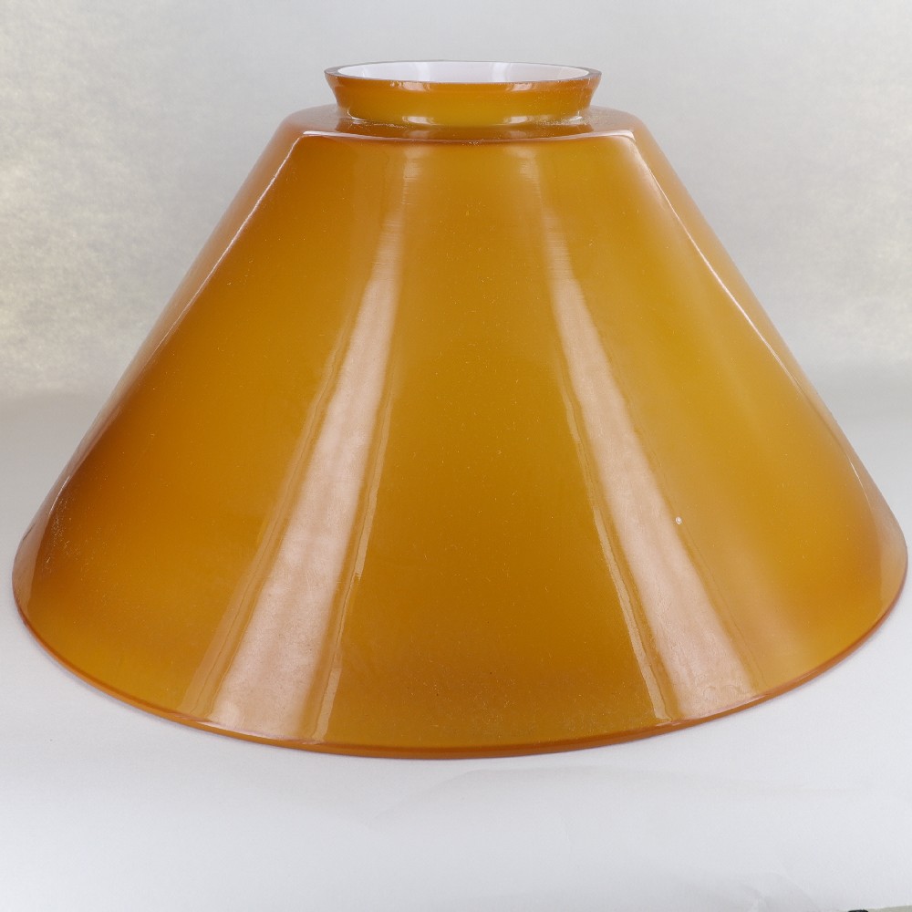 14in. French Cased Amber Cone Shade with 4in. Neck Questions & Answers