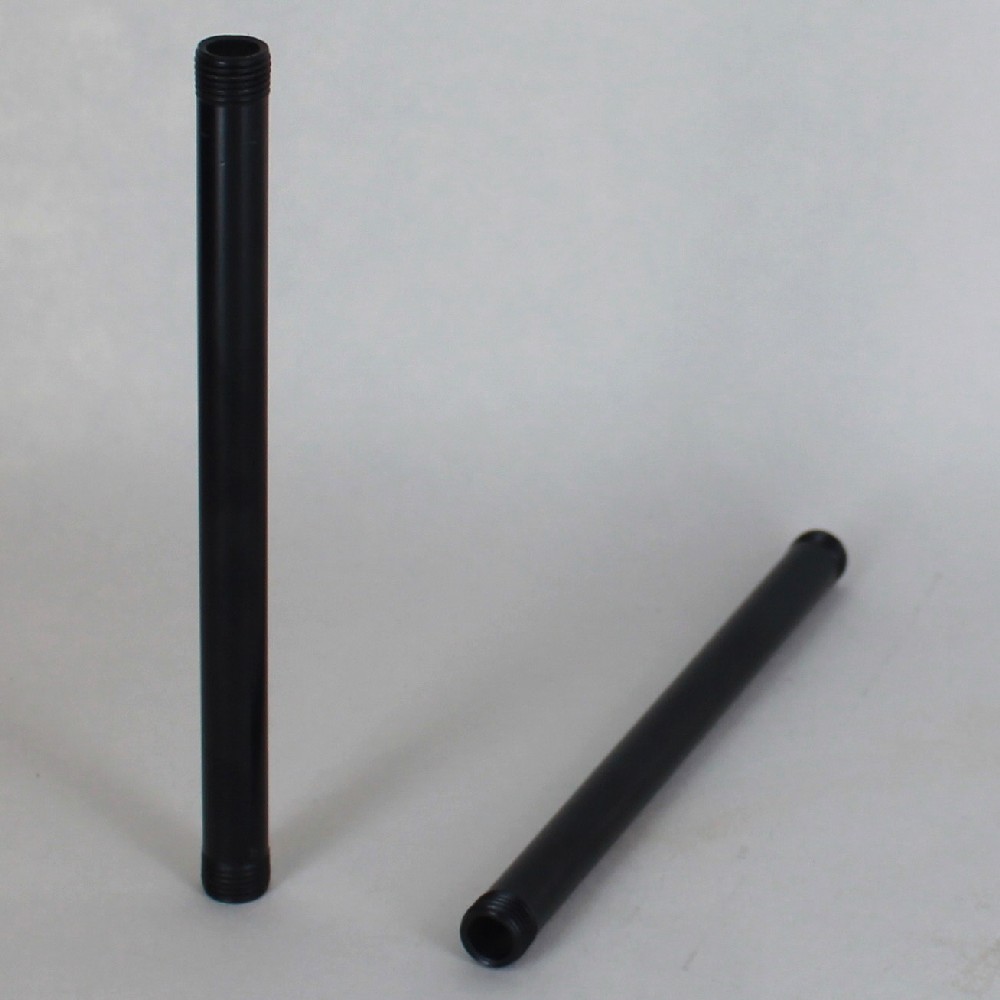 2in Long - 1/8ips Thread (3/8in O.D) - Steel Pipe with 3/16in long thread on both ends - Black Finish Questions & Answers