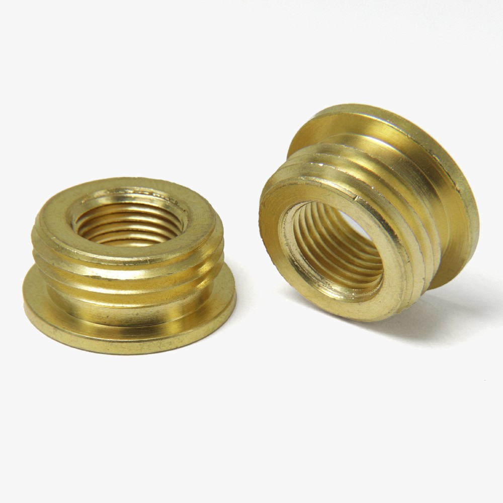 1/8ips. Female X 3/8ips. Male Thread Reducer with Shoulder - Unfinished Brass Questions & Answers