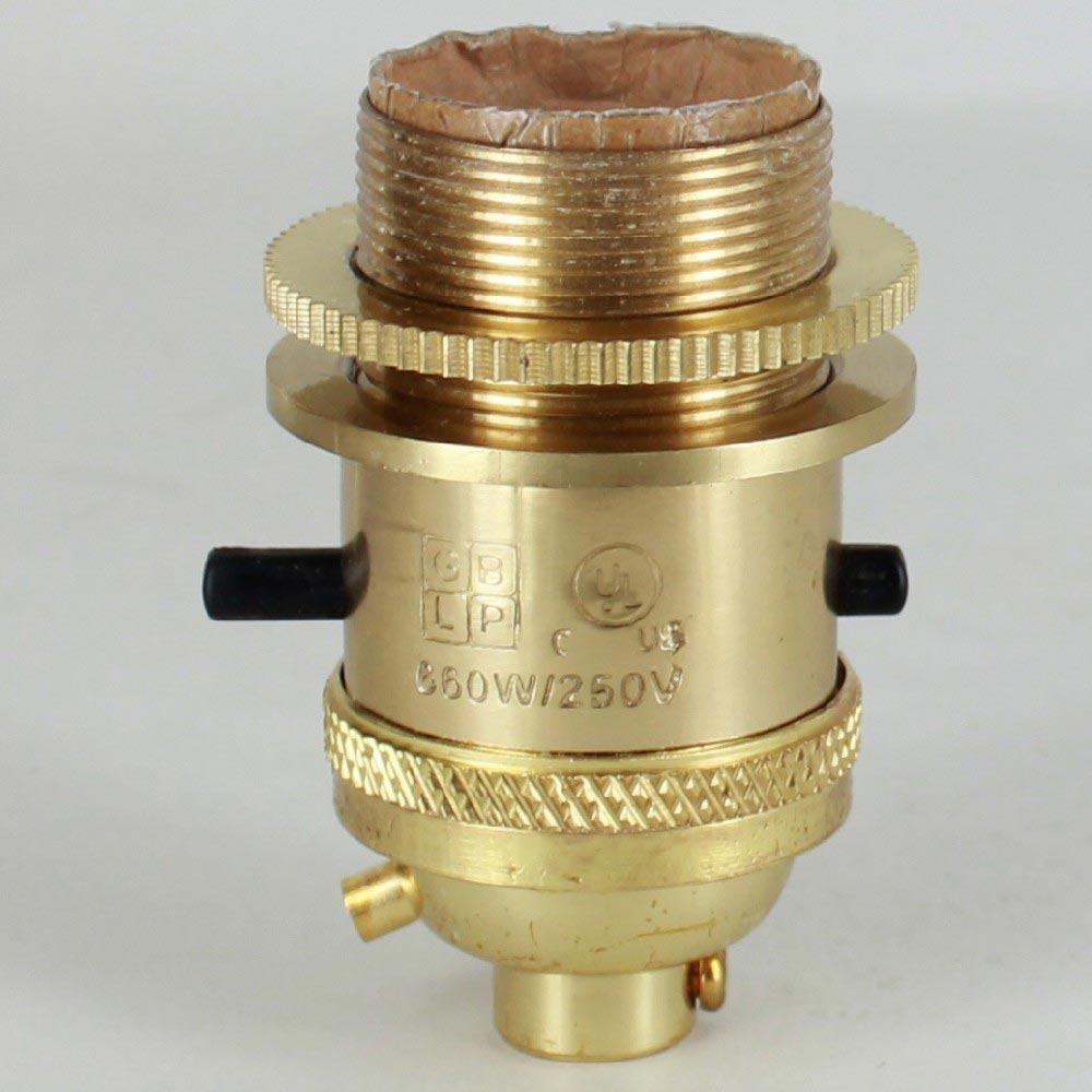 Polished Brass Uno Threaded Push Through Switch Socket Includes Knurled and Smooth Shade Ring Questions & Answers