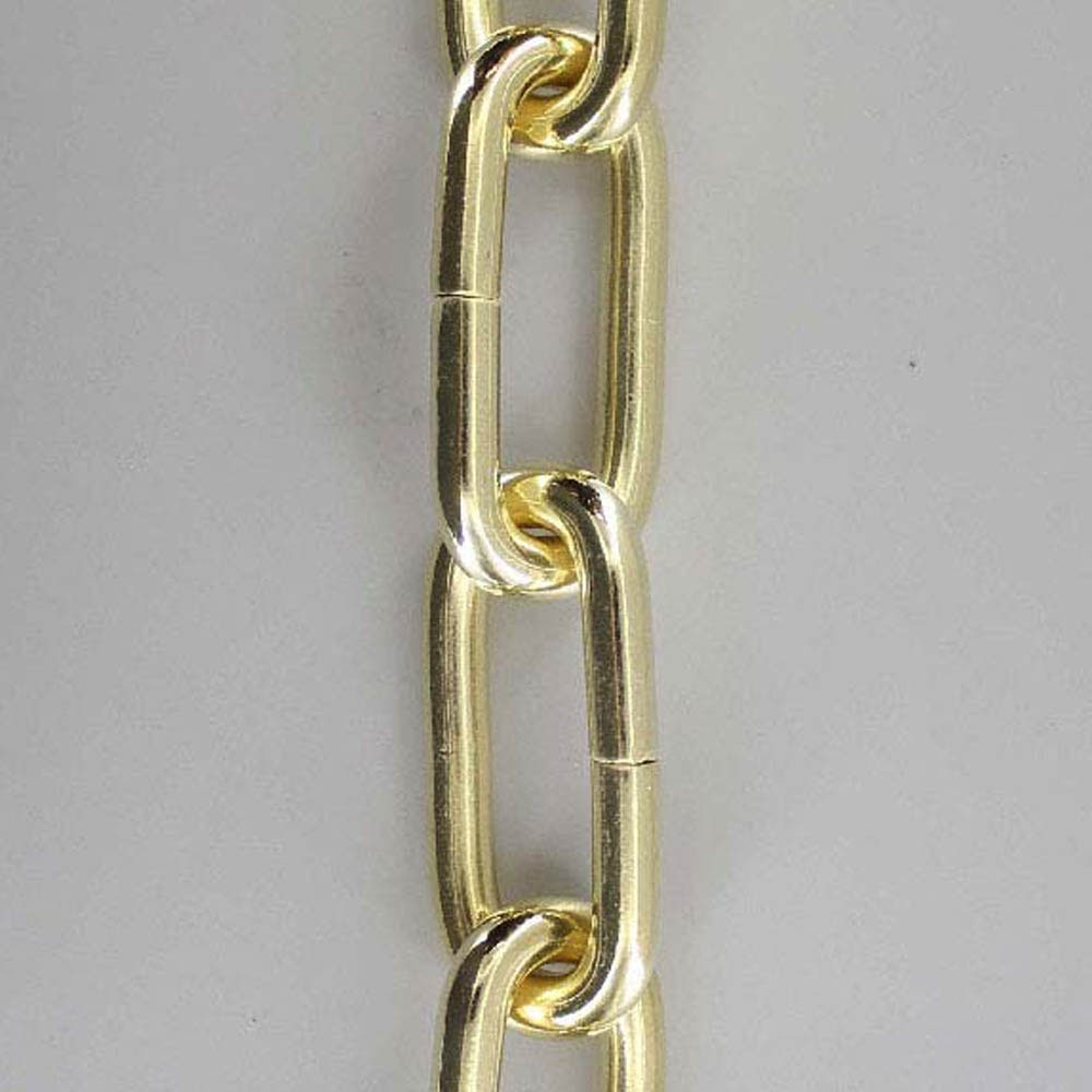 1 Gauge (5/16in.) Thick Steel Oval Lamp Chain - Brass Plated Finish Questions & Answers