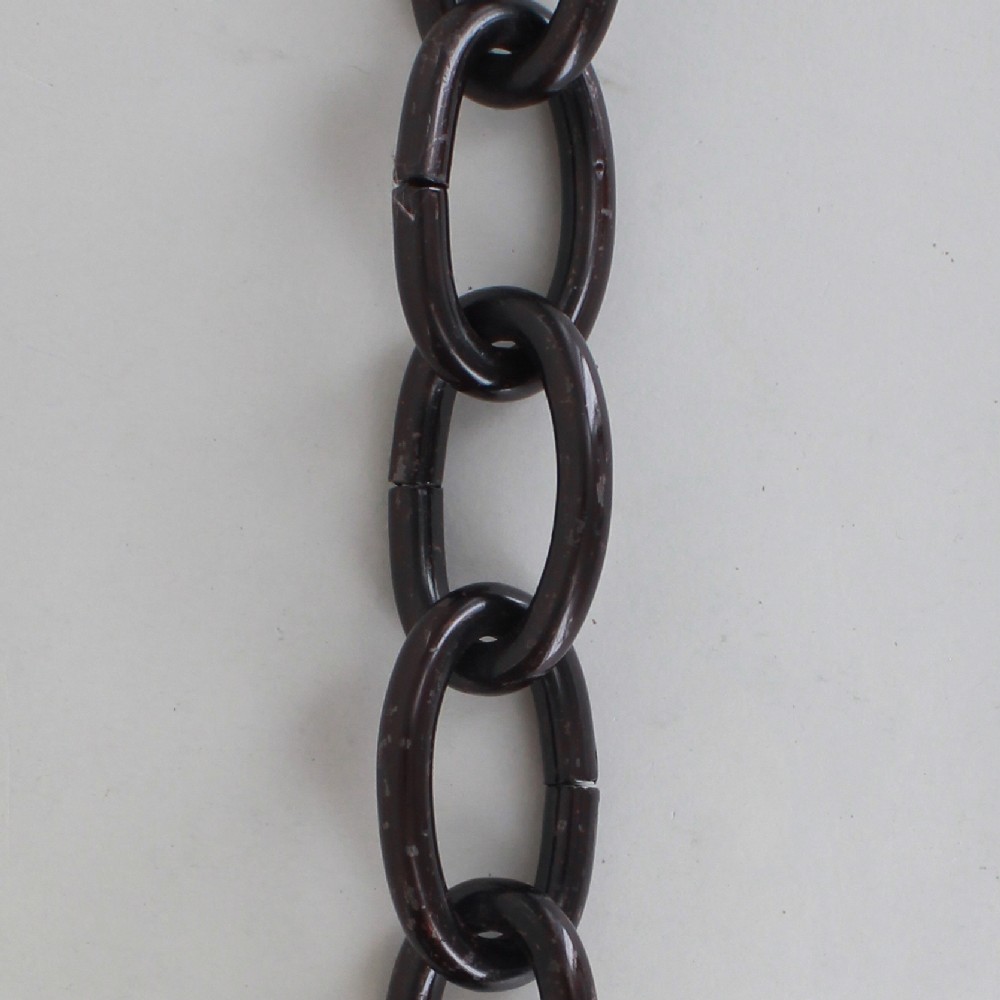 3 Gauge (1/4in.) Thick Steel Oval Lamp Chain - Bronze Plated Finish Questions & Answers