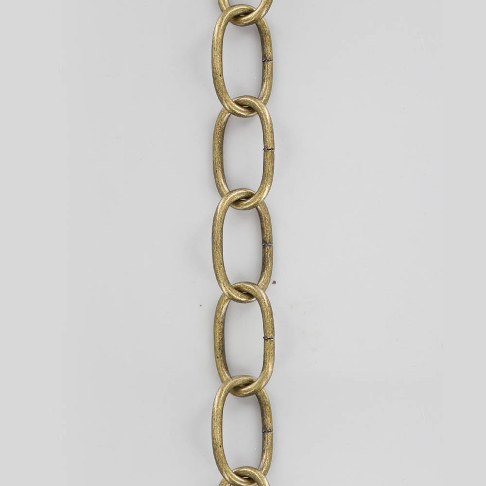 9 Gauge (1/8in.) Thick Steel Oval Lamp Chain - Antique Brass Plated Finish Questions & Answers