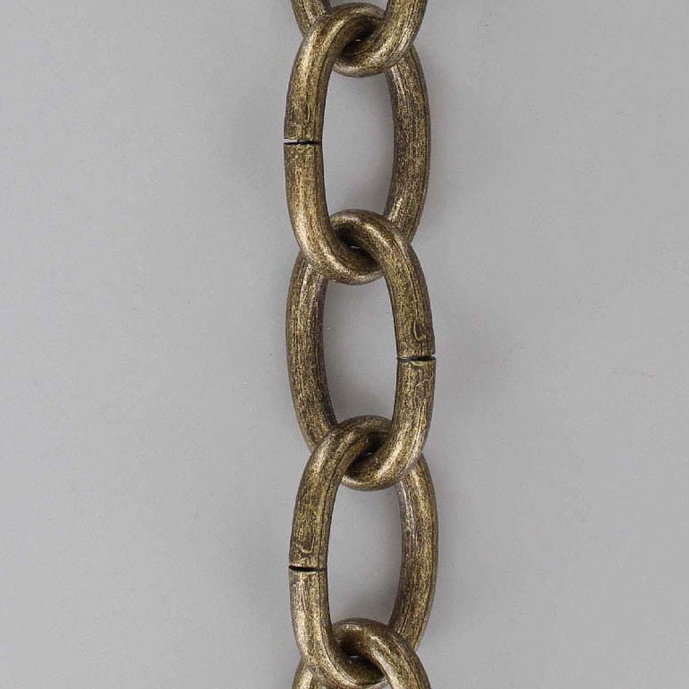 3 Gauge (1/4in.) Thick Steel Oval Lamp Chain - Antique Brass Plated Questions & Answers