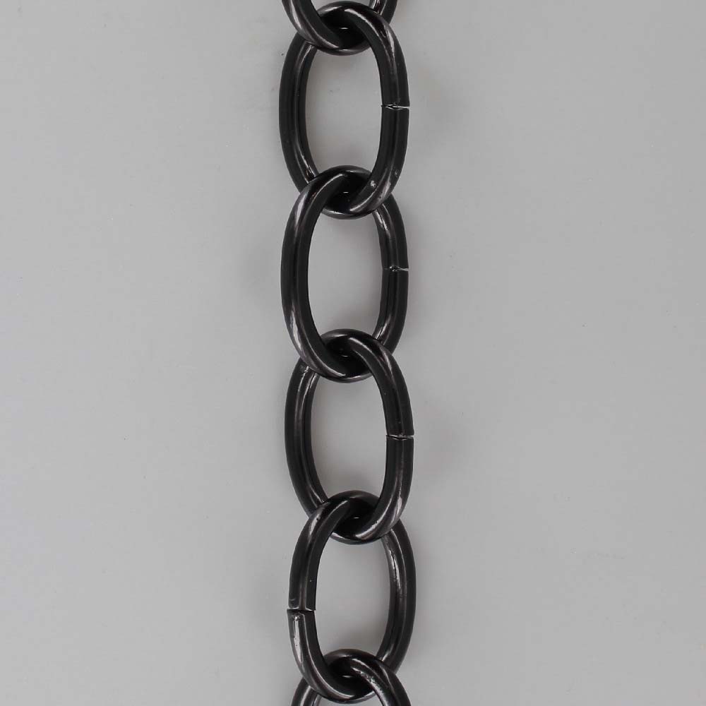 7 Gauge (3/16in.) Thick Plated Steel Oval Lamp Chain - Black Powdercoat Finish Questions & Answers