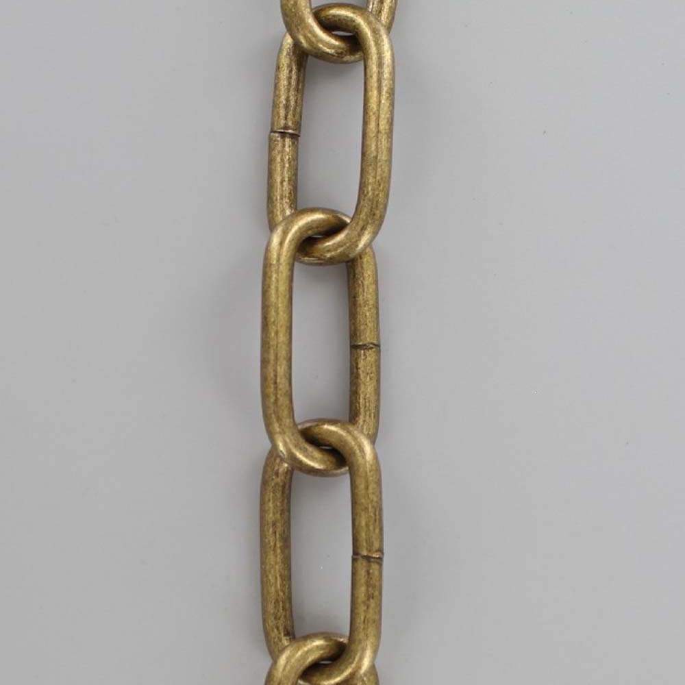 3 Gauge (1/4in.) Thick Steel Long Oval Lamp Chain - Antique Brass Plated Questions & Answers