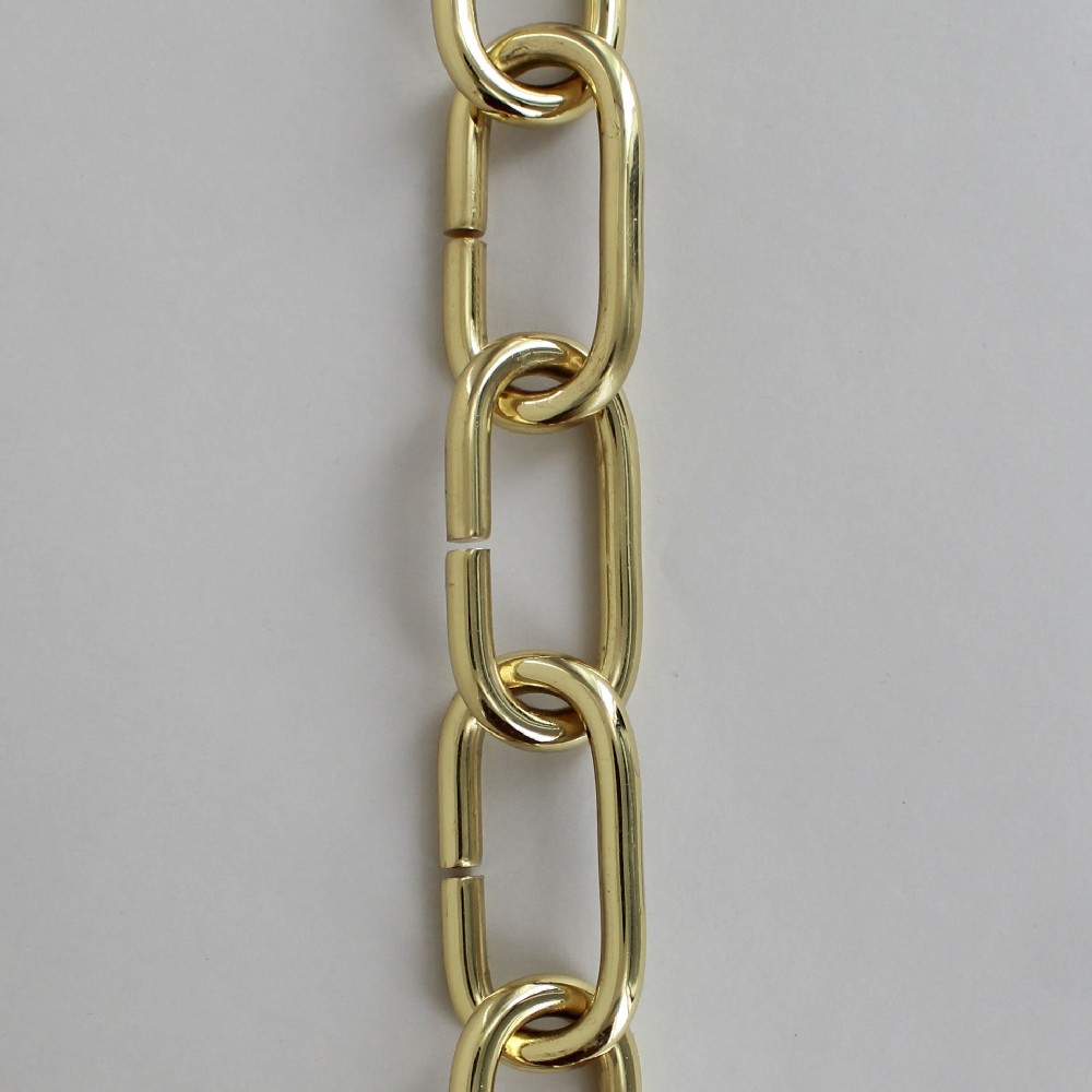 5/16in. Thick Solid Brass Large Oval Lamp Chain - Polished Brass Finish Questions & Answers