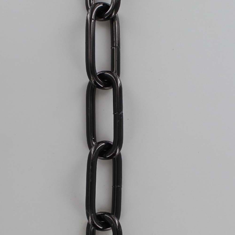 3 Gauge (1/4in.) Thick Steel Long Oval Lamp Chain - Black Powdercoat Finish Questions & Answers