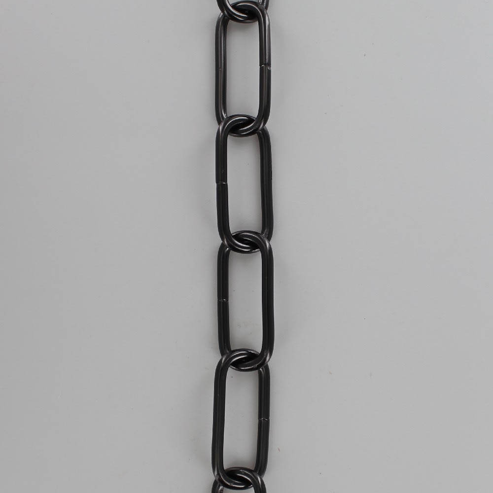 7 Gauge (3/16in.) Thick Steel Long Oval Lamp Chain - Black Powdercoat Finish Questions & Answers