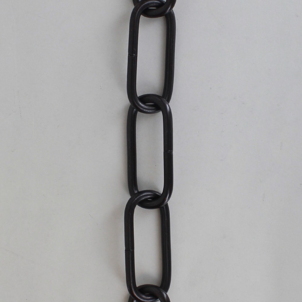 7 Gauge (3/16in.) Thick Steel Long Oval Lamp Chain - Bronze Plated Finish Questions & Answers