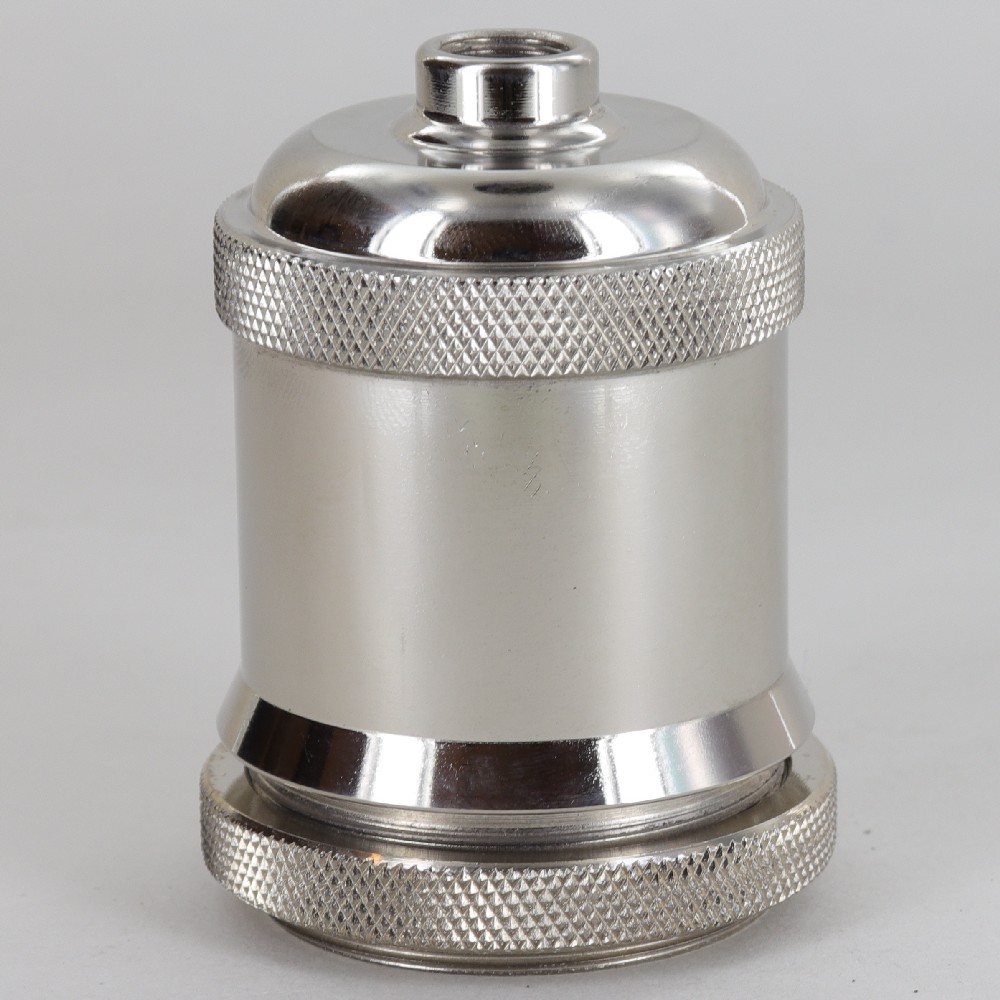 Threaded Skirt Socket Cup With Shoulder and Knurled Shade Ring - Nickel Plated Finish Questions & Answers