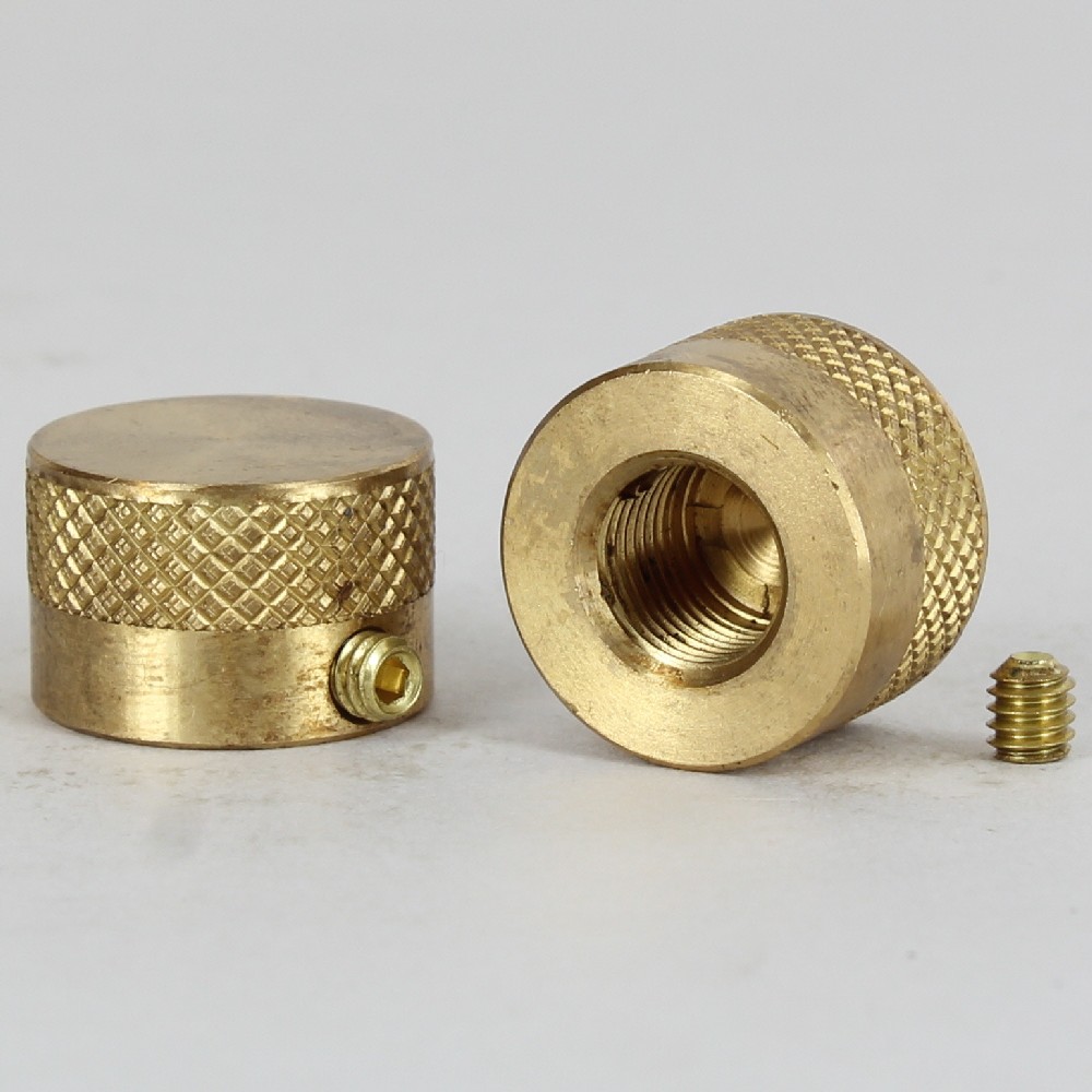 1/8ips - 1/2in x 3/4in Diamond Knurled Cap Finial with Set Screw - Unfinished Brass Questions & Answers