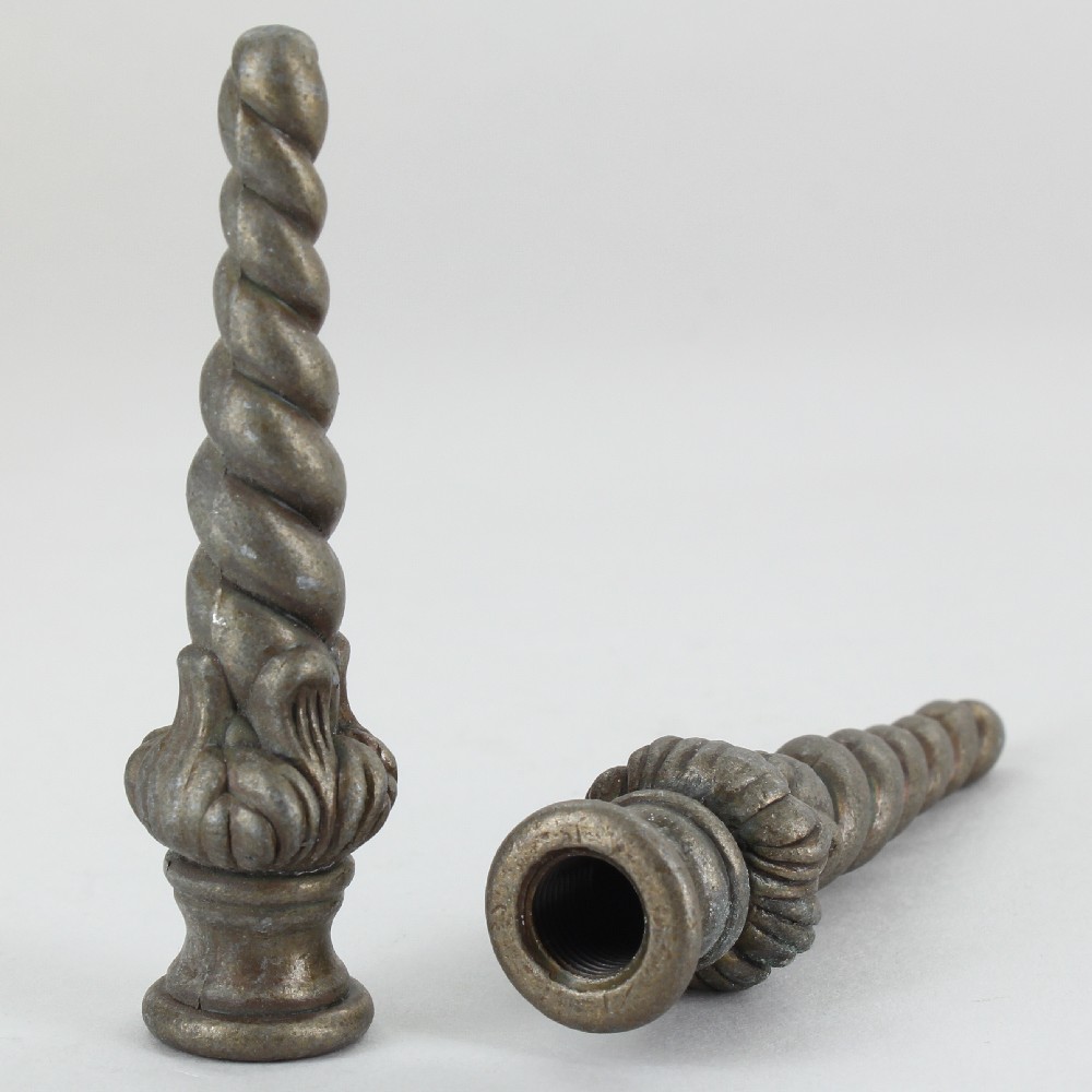 1/8ips - 3/4in W x 3in Swirl Bud Finial - Antique Brass Questions & Answers