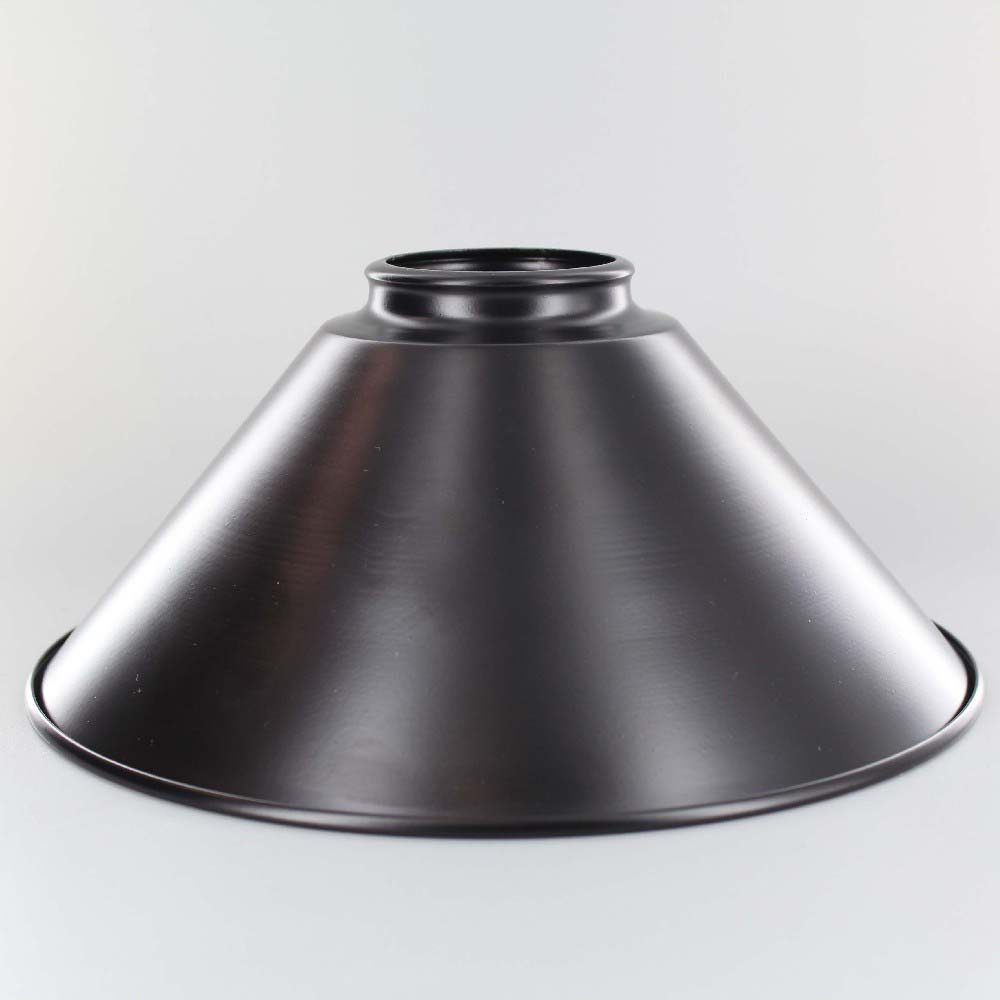 8in. Cone Shade with 2-1/4in. Neck - Black Powder Coated Finish Questions & Answers