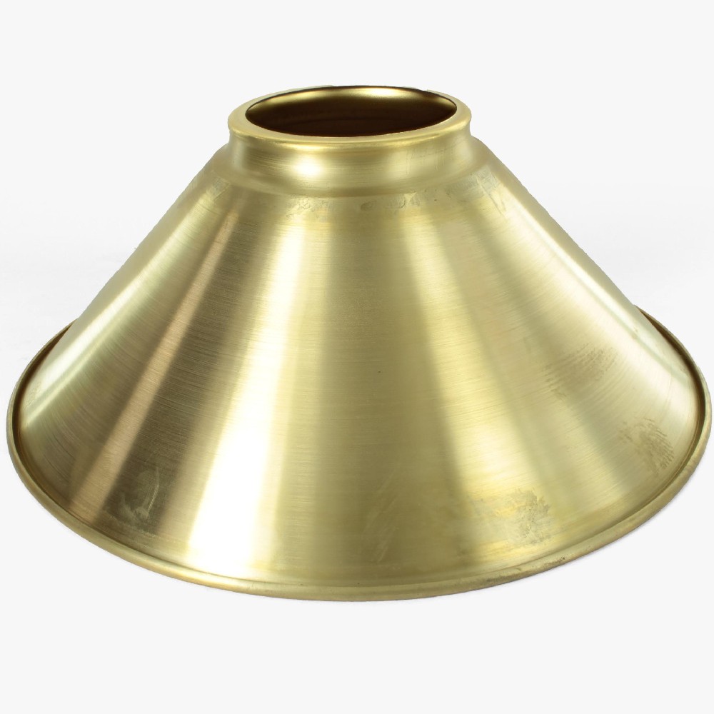 10in. Cone Shade with 3-1/4in. Neck - Unfinished Brass Questions & Answers