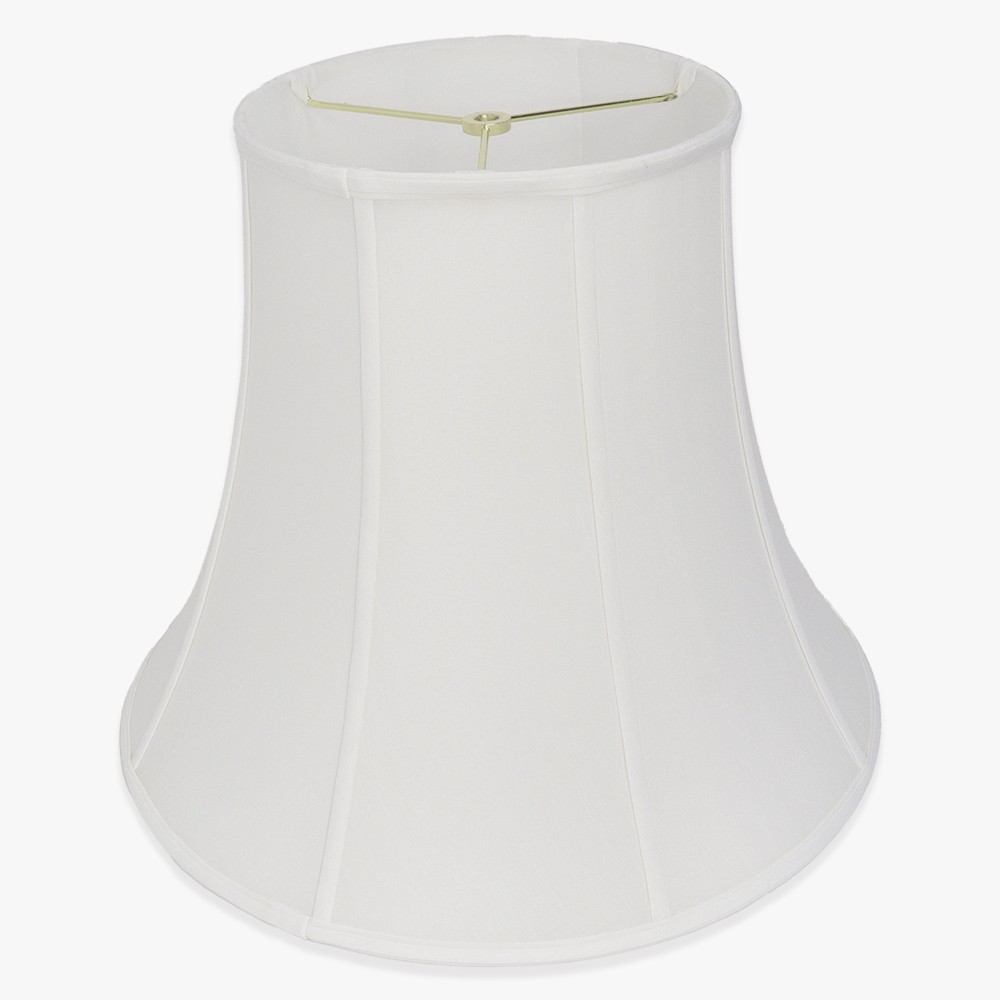 18in Diameter X 15in H - Stretch Shantung Bell Lamp Shade with Vertical Piping - Off White Questions & Answers