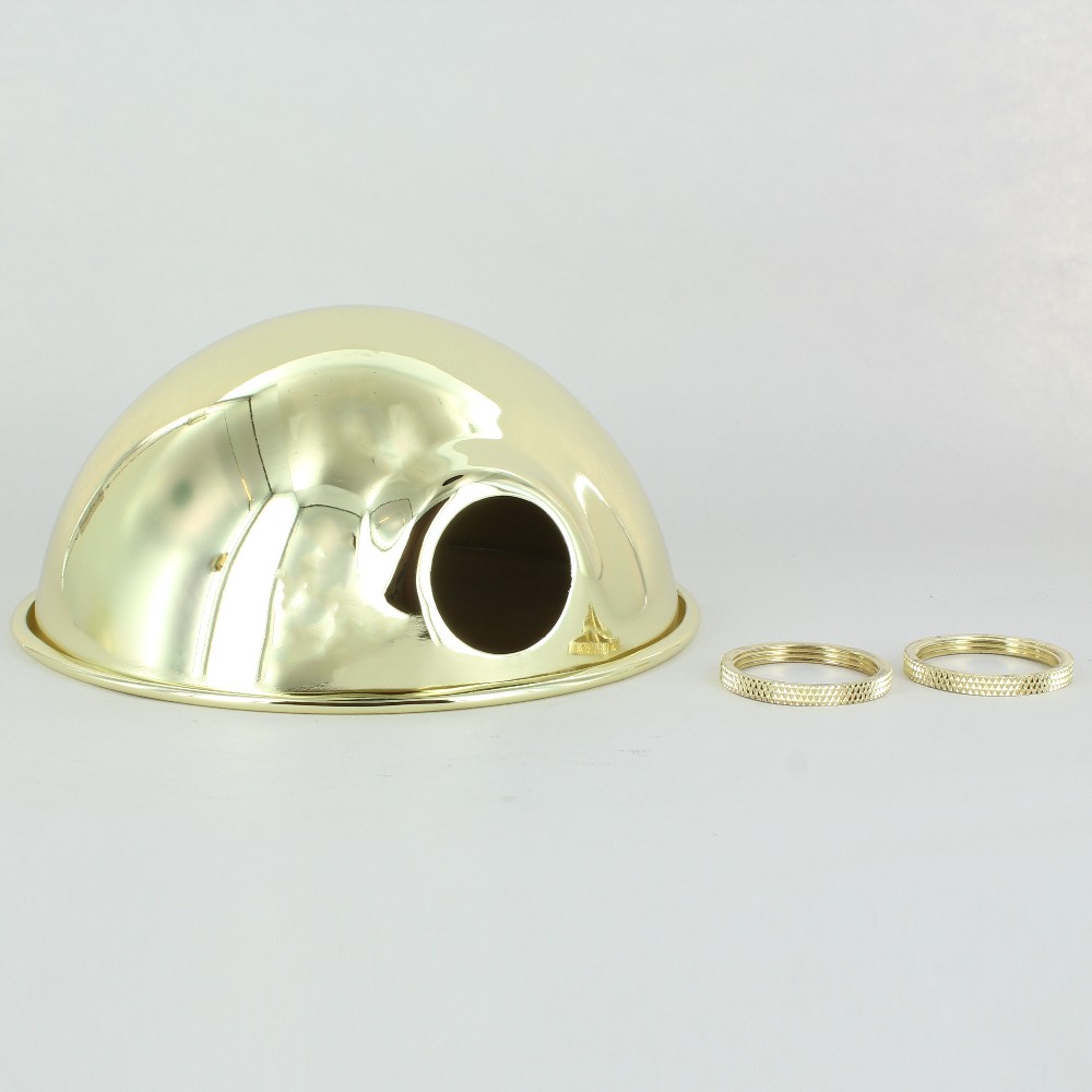 6-5/8in. Parabolic Shade With 1-1/2in Hole And Uno Socket Threaded Rings - Brass Plated Finish Questions & Answers