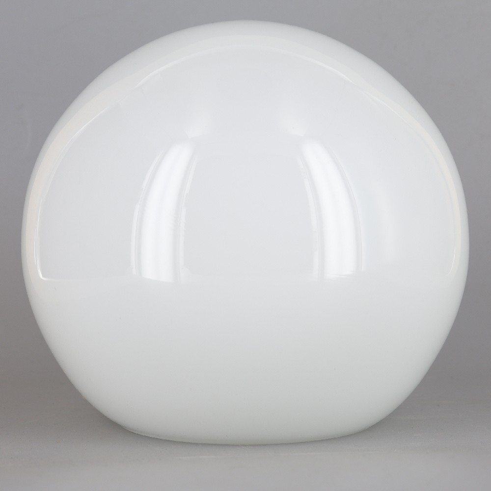 6in Diameter X 3in Neckless Hole Opal Milk White Glass Globe. - Made in the USA Questions & Answers