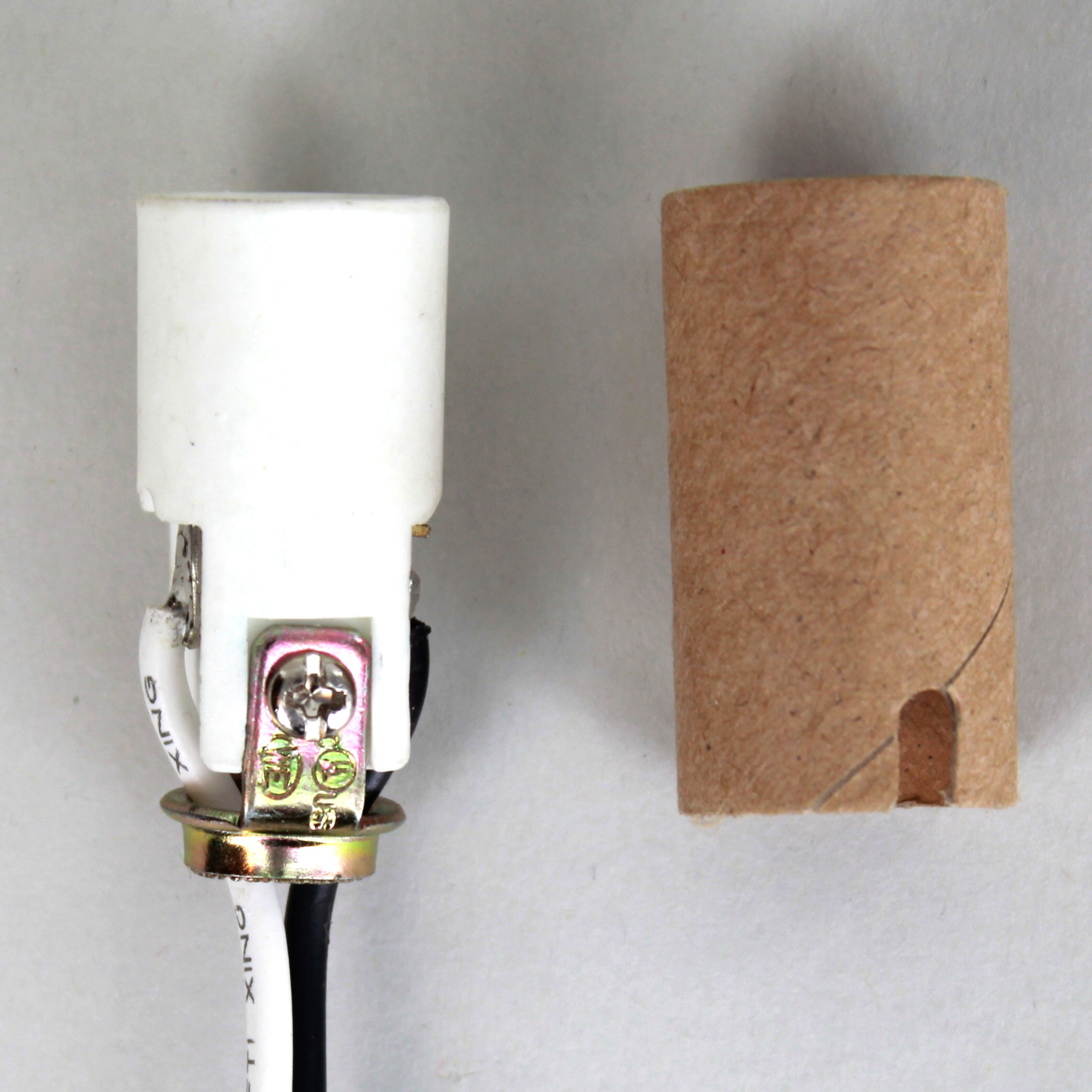 1-1/2in. Porcelain Candelabra Socket with Cardboard Insulator, 1/8ips. Hickey, and 24in. Leads Questions & Answers