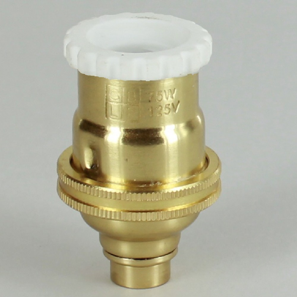 E-12 Socket with Porcelain Interior and Captive Ring - Polished Brass Finish Questions & Answers