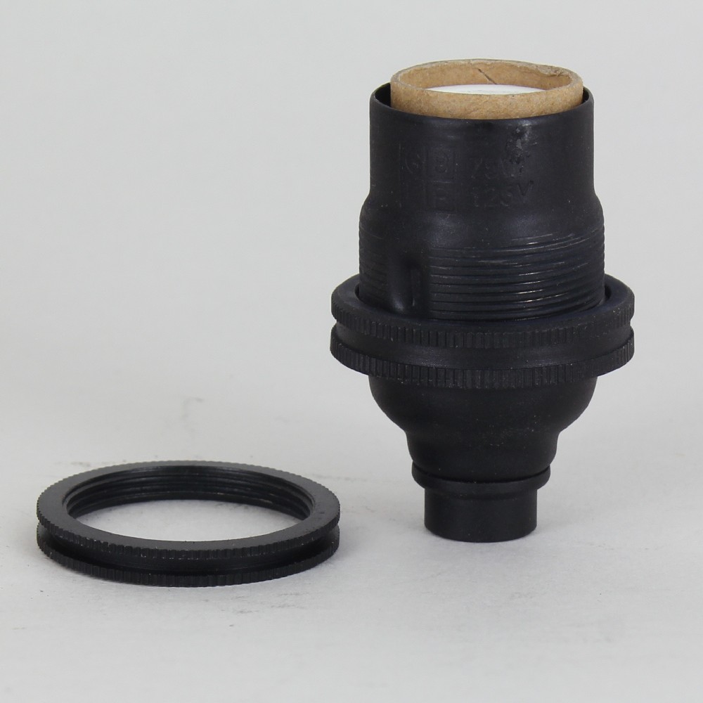 Black Finish E-12 Threaded Socket with Shade Ring and Porcelain Interior and Captive Ring Questions & Answers