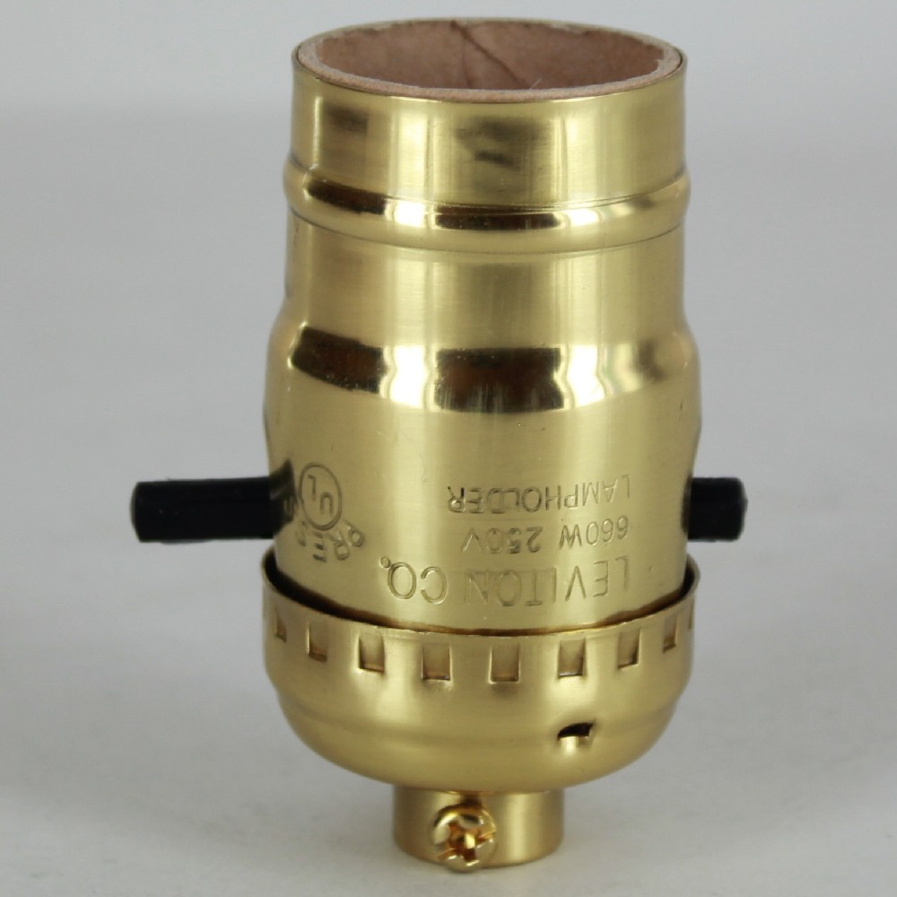 Leviton - Polished Brass E-26 Push Through Socket with 1/8ips. Female Cap and Set Screw Questions & Answers