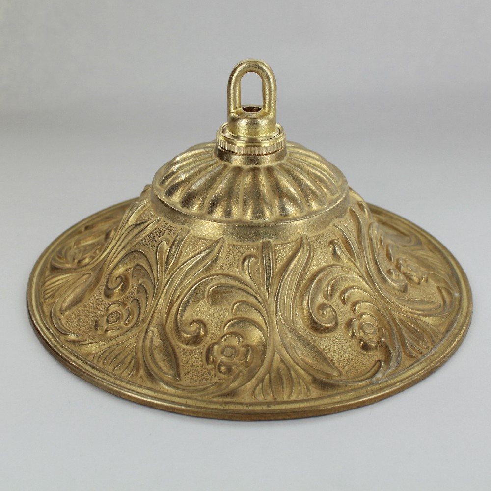 1-1/16in Center Hole - Cast Brass Deep Floral Canopy Kit - Unfinished Brass Questions & Answers