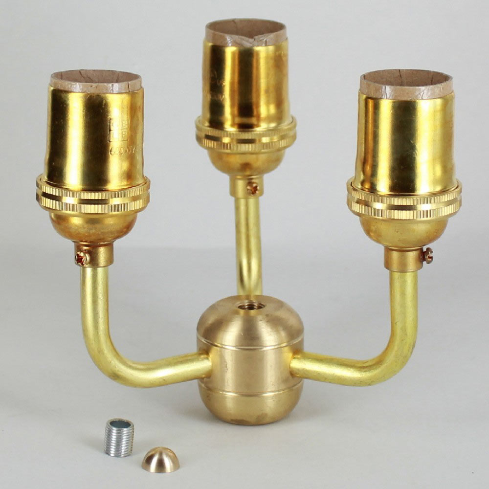 3-Light Keyless E-26 Base Cluster Kit with Lamp Sockets - Unfinished Brass Questions & Answers