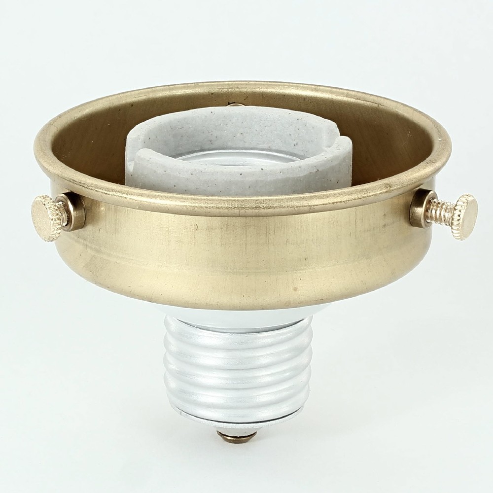 2-1/4in. Screw In Holder with Porcelain Two Piece E-26 socket - Unfinished Brass Questions & Answers