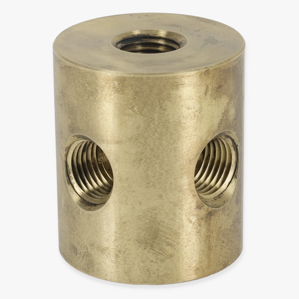 4 - 1/4IPS Side Holes x 1/4ips Top and Bottom Hole 4-Way Disc Armback Large - Unfinished Brass Questions & Answers