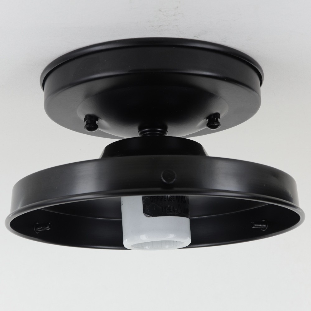 6in. Fitter Semi-Flush Lighting Fixture - Black Finish Questions & Answers