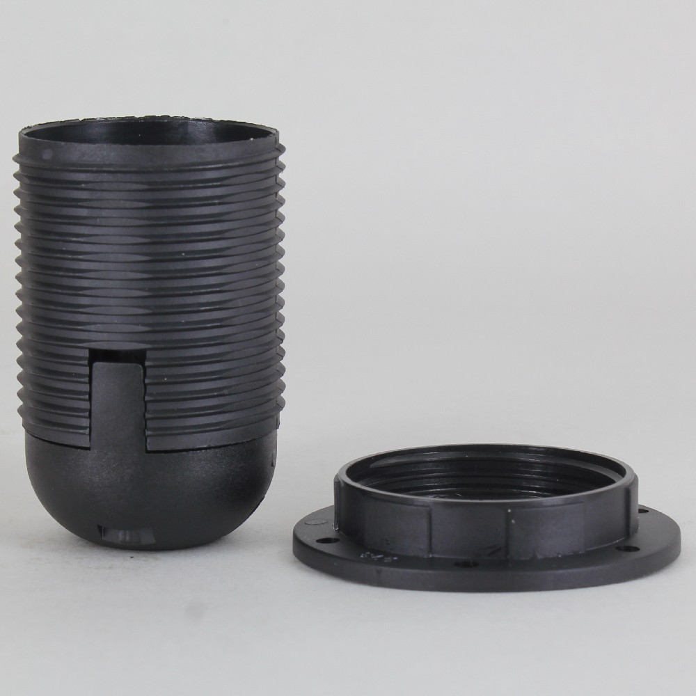 E-27 Black Fully Threaded Skirt Thermoplastic Lamp Socket Includes Shade Ring Questions & Answers