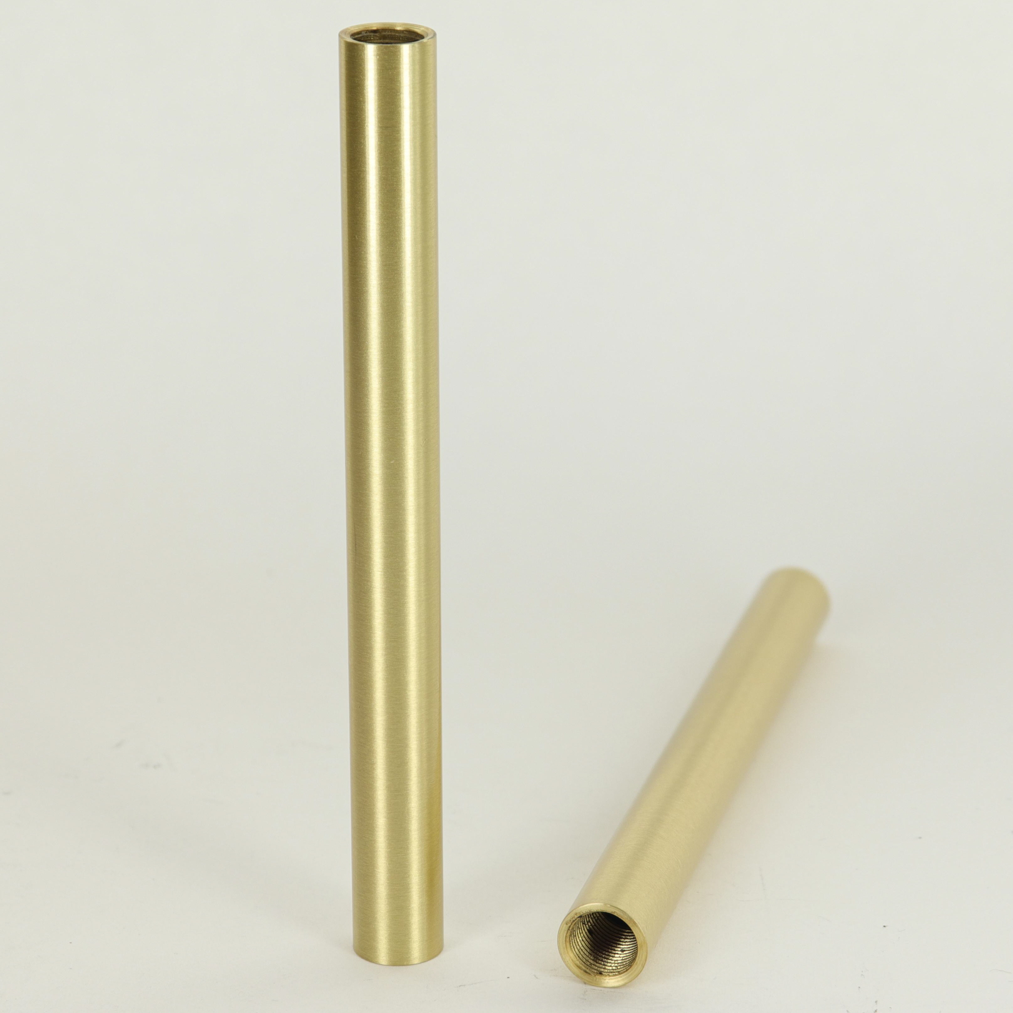 5in. Long Brushed Brass Finish Brass Pipe 1/2in Diameter Round Hollow Pipe with 1/8ips. Female Thread on both ends. Questions & Answers