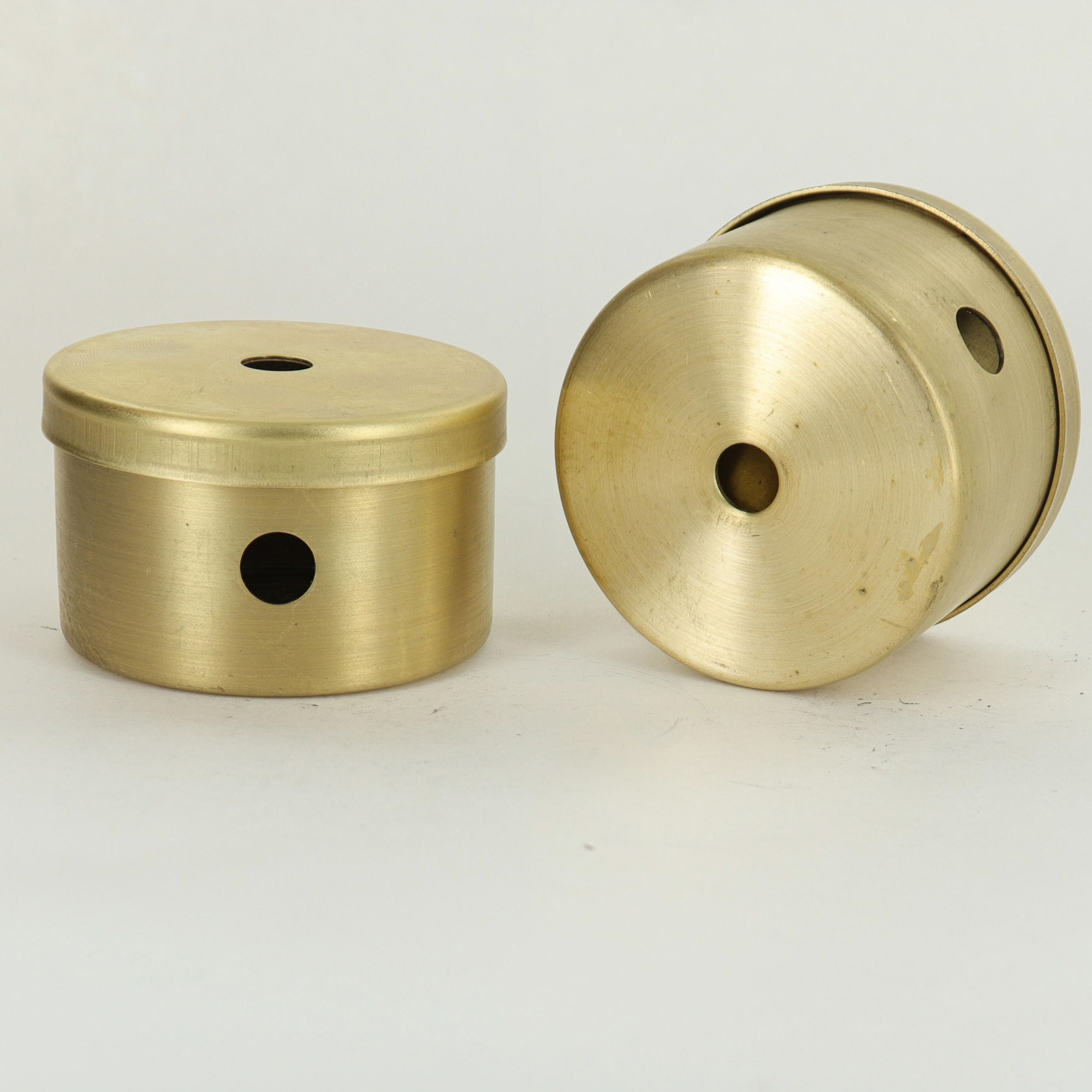 2-1/2in Diameter X 1-1/2in Height 2 Side Hole Brass Body with cap - Unfinished Brass Questions & Answers