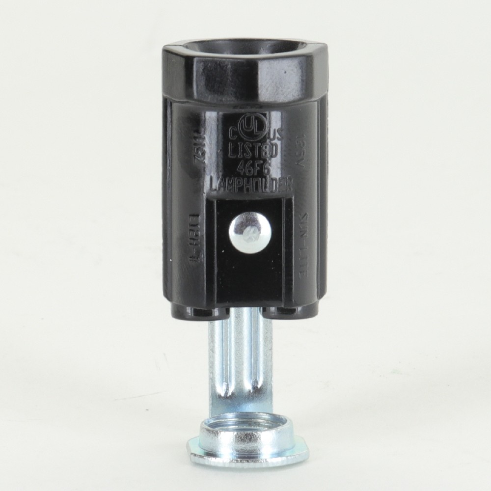 2in Height E-12 Base Lamp socket with 1/8ips Threaded Hickey and Push Terminal Wire Connections Questions & Answers