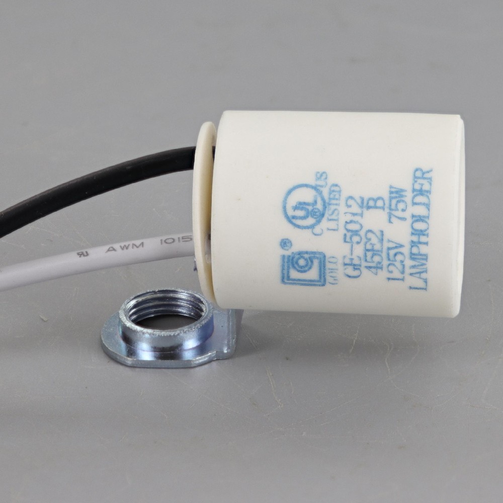 E12 Base 90 Degree 1/8ips Hickey Porcelain Lamp Socket with 24in Long 18 AWG Wire Leads. Questions & Answers