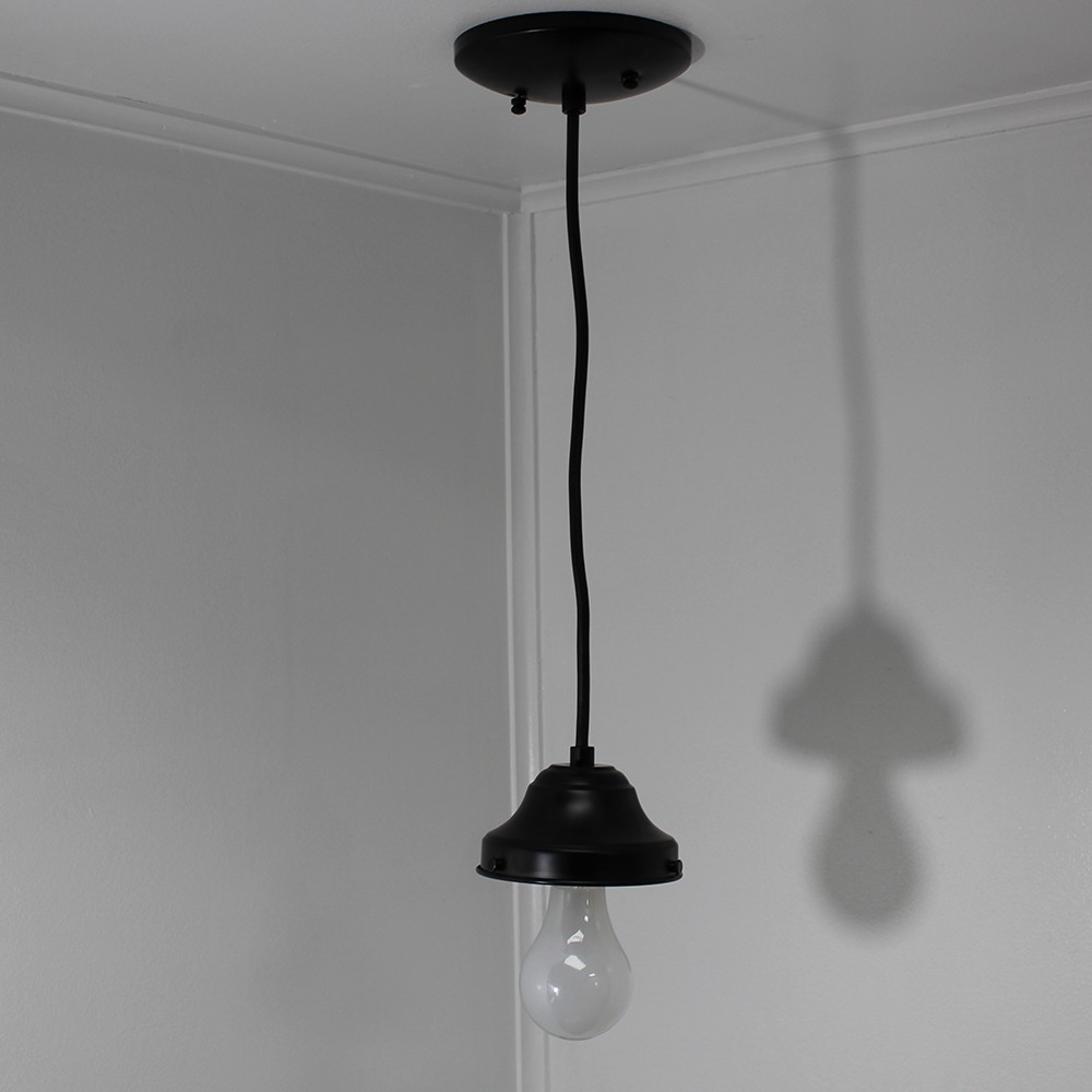 4in. Shade Holder Pendant Fitter Fixture with 15 ft Black Wire and Black Canopy - UL Listed Questions & Answers