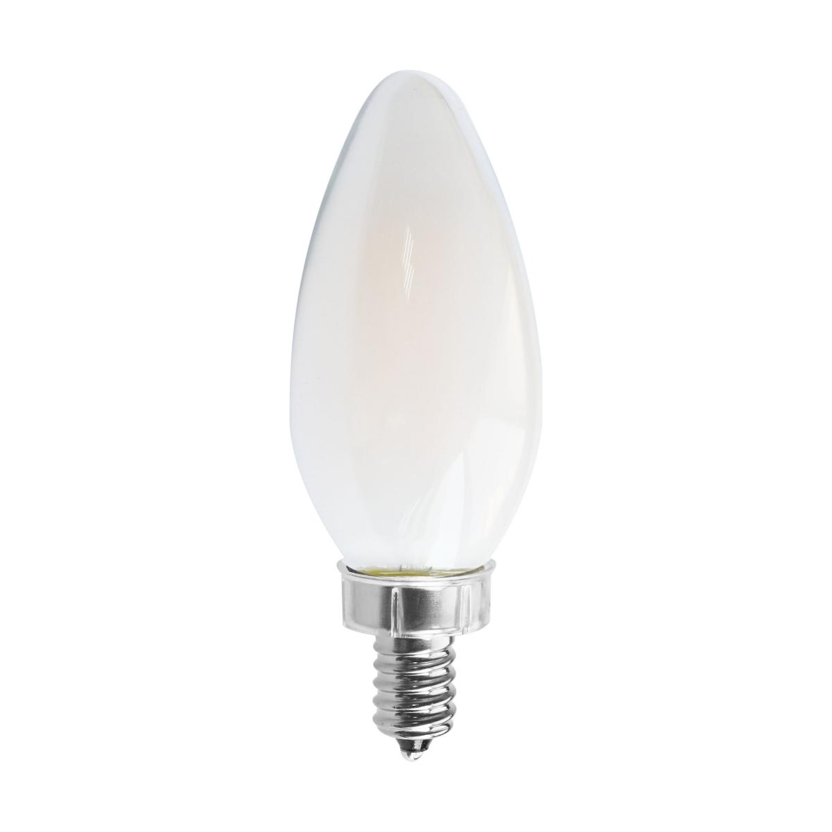 8 Watt C11 LED; Frosted; Candelabra base; 2700K; 90 CRI; 760 Lumens; 120 Volt Questions & Answers