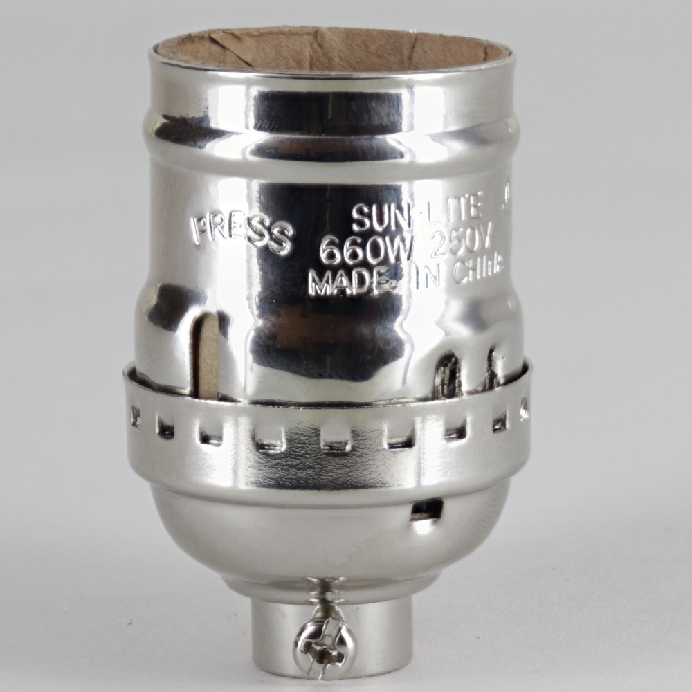 Polished Nickel Finish Brass Stamped E-26 Short Keyless Socket with 1/8ips Cap and Set Screw Questions & Answers