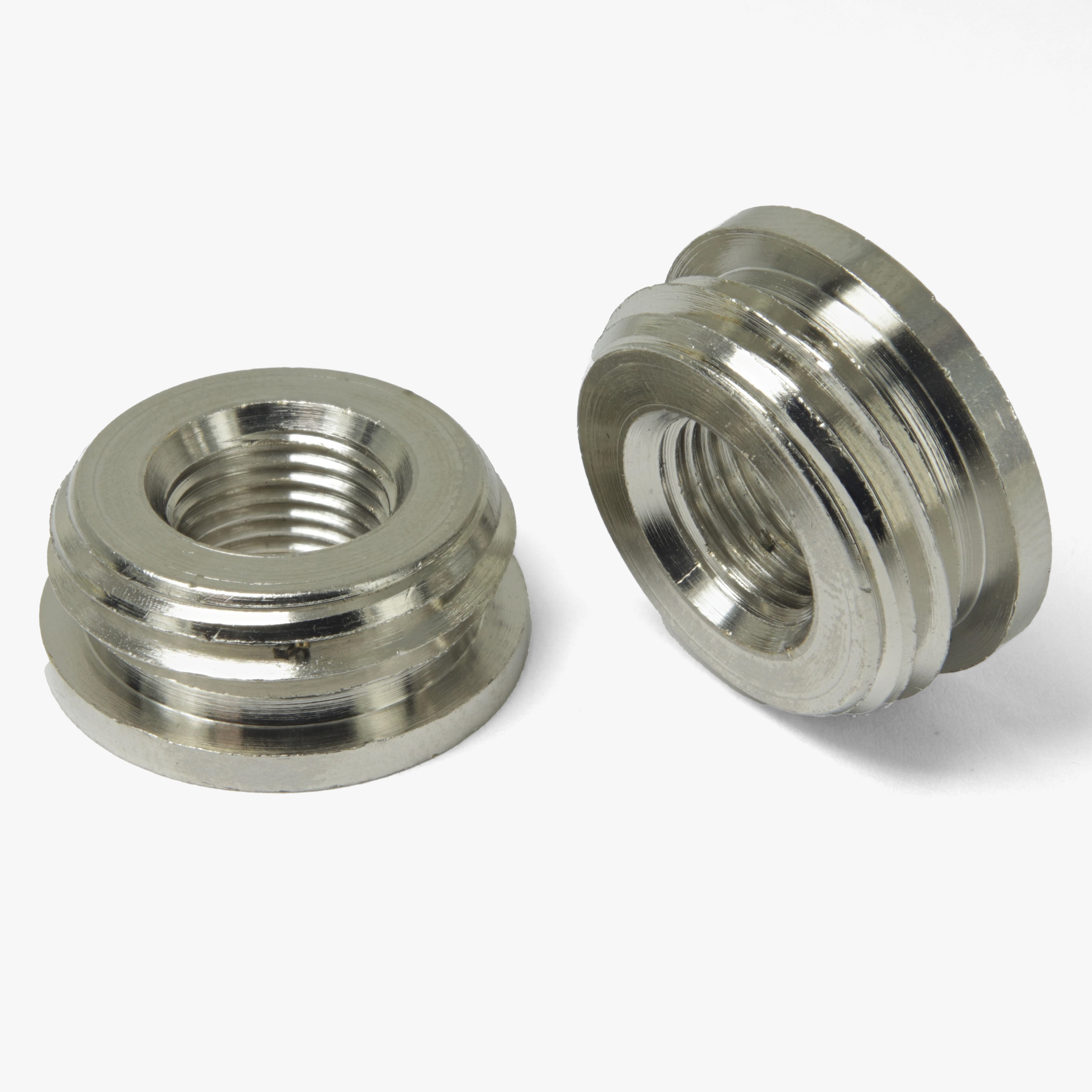 1/8ips. Female X 1/2ips. Male Thread Reducer with Shoulder - Polished Nickel Questions & Answers