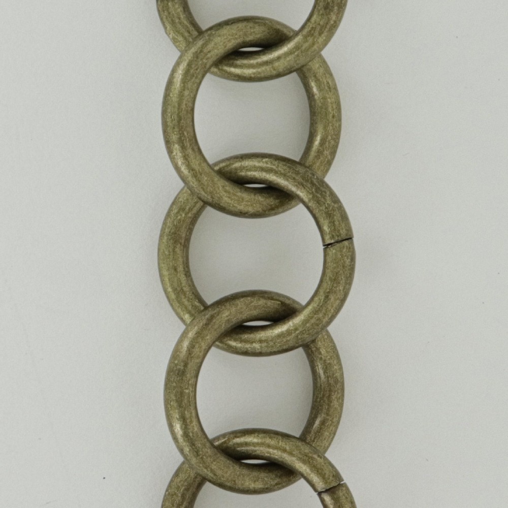 3 Gauge (1/4in) - 1-1/4in Diameter - Round Link Steel Chain - Antique Brass Finish Questions & Answers